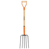 Bieldo para paja de 5 dientes mango de madera 35" truper..